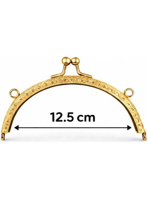 12.5 cm Oval Çanta Cüzdan Bursu Metal Çanta Kilidi - Çanta Yapım Aparatı, Makrome ve Örgü Çanta I