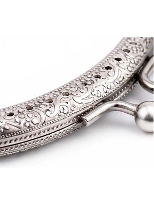 8.5 cm Oval Çanta Cüzdan Bursu Metal Çanta Kilidi - Çanta Yapım Aparatı, Makrome ve Örgü Çanta Için