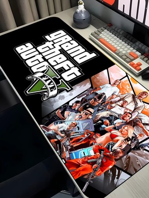 Charmbi Gta V Temalı Mouse Pad – 40X90 Büyük Gaming Mousepad, Kaymaz Taban Oyuncu