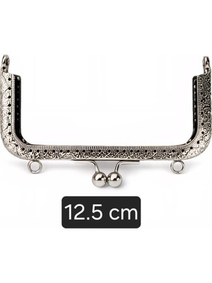 12.5 cm Kare Çanta Bursu Metal Çanta Çerçevesi Gold Gümüş Füme Makrome Örgü Çanta Aparatı