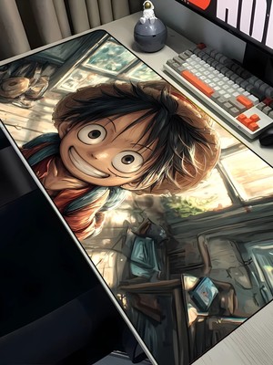 Charmbi One Piece Luffy Mouse Pad – 40X90 Büyük Gaming Mousepad, Kaymaz Taban Oyuncu