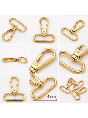 Metal Dönerli Papağan Kanca - 4 cm Çanta ve Anahtarlık Aparatı 10 Adet