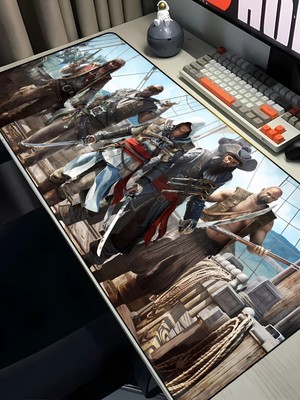 Charmbi Assasin's Creed Black Flag 40X90  Mouse Pad Gaming Mousepad Kaymaz Taban Büyük Oyuncu Ultra Pürüzsüz