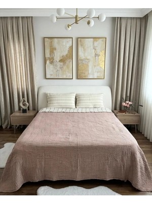 Monochrome %100 Organik Pamuk 4 Kat Müslin Çok Amaçlı Yatak Örtüsü ve Pike (240X250 Cm)