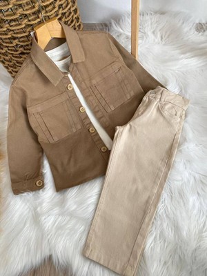 Ays Bebe Gabardin Ceket&pantolon Erkek Çocuk 3'lü Takım