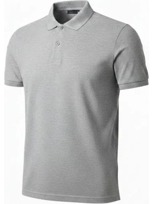 Secret Sita Erkek Pike Kumaş Düğmeli Yaka Regular Fit Günlük Kısa Kol Tişört Tshirt  Gri