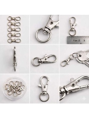 Metal Köstek Telli Kanca - 1 cm Çanta ve Anahtarlık Aparatı 20 Adet