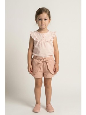 Mutlu Kids Sıfır Kol Tişörtlü ve Şortlu Kız Çocuk Takım