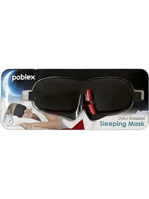 Montreal Poblex 3D Uyku Maskesi Siyah + Kulak Tıkacı ( 6 Adet )
