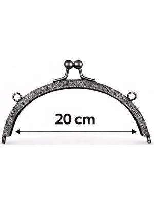 20 cm Oval Çanta Bursu Metal Çanta Kilidi - Çanta Yapım Aparatı, Makrome ve Örgü Çanta Için
