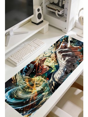 Charmbi Rock Lee, Naruto Temalı Gaming Mouse Pad 40X90 Xxl Mousepad, Large Desk Mat, Non Slip Keyboard Pad