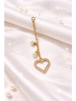 Kalpli Incili Çanta Charmı