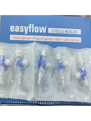 Montreal Üçyollu Musluk Mavi (3-Way Stop Cook ) Easyflow ( 1 Adet )