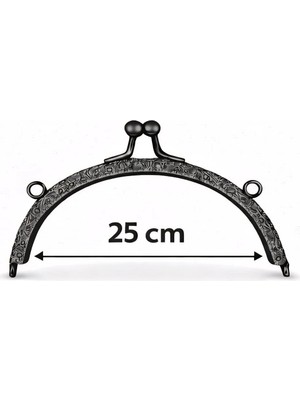 25 cm Oval Çanta Bursu Metal Çanta Kilidi - Çanta Yapım Aparatı, Makrome ve Örgü Çanta Için