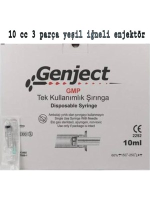 Montreal Genject Enjektör Yeşil 10CC 21G 3 Parça ( 1 Adet )