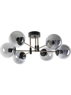 Vivense Lumexx Dolunay Altılı Siyah Füme Camlı Avize