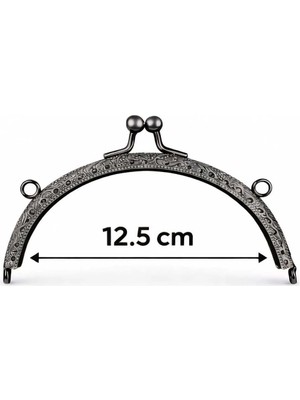 12.5 cm Oval Çanta Cüzdan Bursu Metal Çanta Kilidi - Çanta Yapım Aparatı, Makrome ve Örgü Çanta I