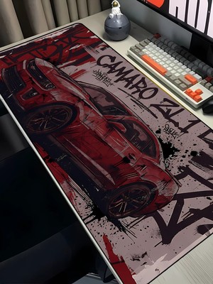 Charmbi Camaro Spor Araba Gaming Mouse Pad 40X90 Xxl Mousepad, Large Desk Mat, Non Slip Keyboard Pad