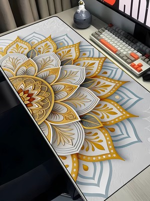 Charmbi Güneş Lotus 40X90 Procontrol Mouse Pad Gaming Mousepad Kaymaz Taban Büyük Oyuncu Ultra Pürüzsüz