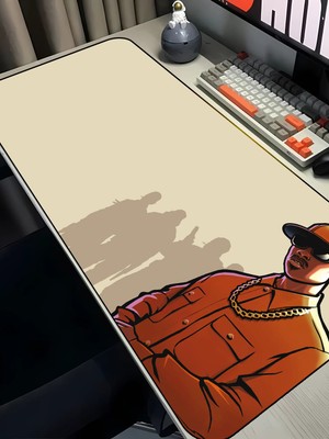 Charmbi Gta San Andreas Temalı 40X90 Mouse Pad Gaming Mousepad, Kaymaz Taban Büyük Oyuncu Pad