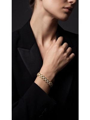 Liyona Xuping Zirkon Taşlı 14K Gold Çelik Bileklik