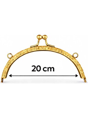 20 cm Oval Çanta Bursu Metal Çanta Kilidi - Çanta Yapım Aparatı, Makrome ve Örgü Çanta Için
