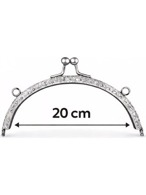 20 cm Oval Çanta Bursu Metal Çanta Kilidi - Çanta Yapım Aparatı, Makrome ve Örgü Çanta Için
