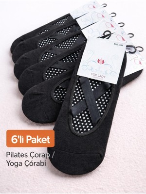 Qulat 6’lı Paket Kaymaz Taban Pilates ve Yoga Çorabı – Pamuklu, Esnek ve Konforlu