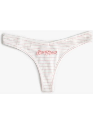 Koton Nakışlı Çizgili String Külot