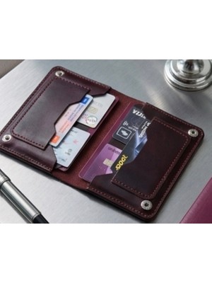 Parla Leather  PASAPORT CÜZDANI KILIFI V2 El Yapımı Hakiki Gerçek Deri Pasaport Kılıfı Cüzdan Kartlık Kadın Erkek