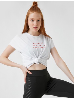 Koton Bisiklet Yaka Baskılı Spor Tişört