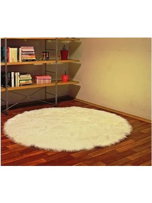 Vivense Akrilik Kuzu Post Halı, Yuvarlak, Krem 120X120