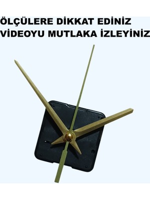 Cnr Shop Saat Mekanizması, 14 mm Şaft Boyu Saat Makinesi Sessiz Çalışır Akrep-Yelkovan-Saniye-(Askısız)