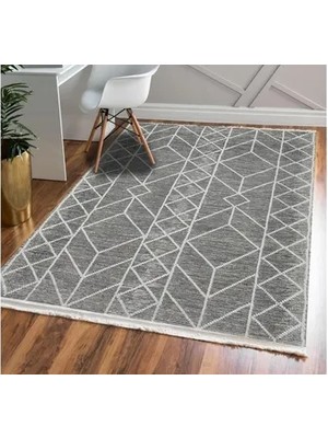 Vivense Markaev Kilim 08, Çizgili, Koyu Gri, 80X150