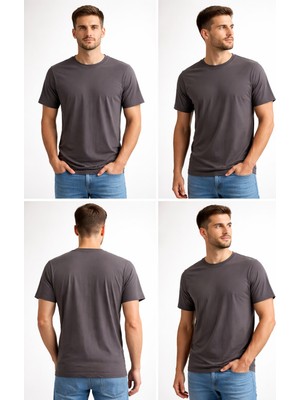 ÇK Tekstil Unisex Basic Tişört 30/1 Süprem Pamuk Düz Renk S-M-L-Xl-Xxl Rahat Kalıp