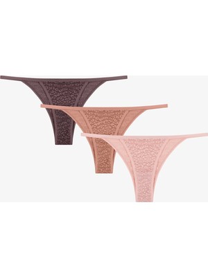 Penti Renkli Natural Tones 3'lü Brazilian Külot