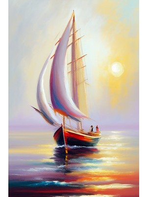 Aden Dijital Dekoratif Manzara Gemi Doğa Kanvas Tablo