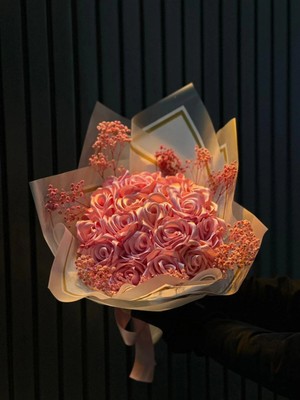 Yapay Pembe Gül Buketi