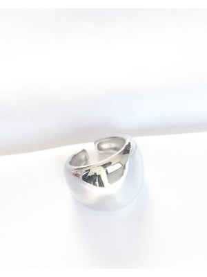 Esranın Dünyası Silver Renk Ayarlanabilir Bombeli Ayna Yüzük - Lisinya