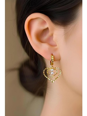 Bontexs Sevgililer Gününe Özel Kalp Küpe 18K