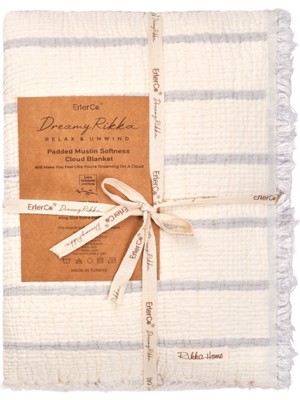 Rikka Home 6 Kat Dolgulu Muslin Yorgan 230X250 cm – %100 Pamuk Battal Boy, Nefes Alabilen 4 Mevsim Yorgan & Battaniye