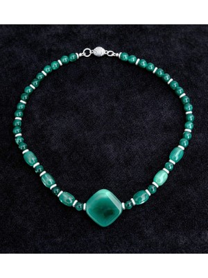 Asteria Elite Yeşil Akik Nazar Koruyucu ve Denge Enerjisi Kolyesi