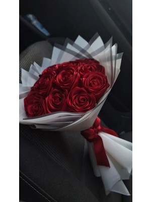 20LI Kırmızı Kurdele Gül Buketi