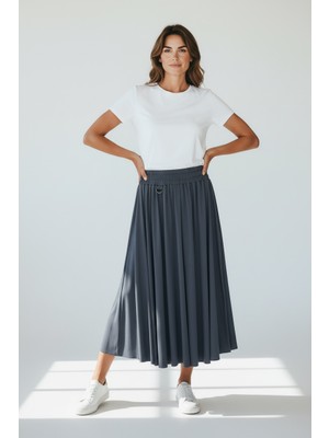 Ferz Kadın Lastikli Sandy Kumaş Etek