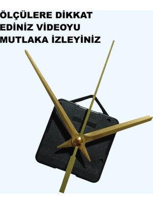 Cnr Shop Saat Mekanizması 18 mm Şaft Boyu Saat Makinesi Akar Sessiz Çalışır, Akrep-Yelkovan-Saniye-(Askılı)