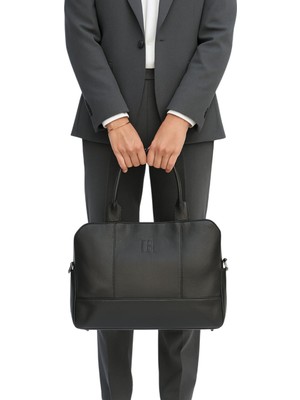 Çantachım Kadın Çantası Büyük Geniş Hacimli Günlük Şık El Omuz Evrak Çantası Deri Siyah Seyahat