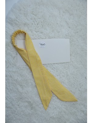 Ekose Desen Bağlamalı Lastikli Kadın Bandana Poplin