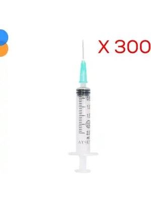 Montreal Ayset 2cc 3 Parça (Contalı) Kısa (21GX16MM) Yeşil Uçlu Enjektör 300'LÜ Paket ( 1 Adet )