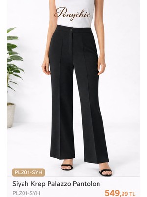 Ponychic Kadın Krep Palazzo Pantolon