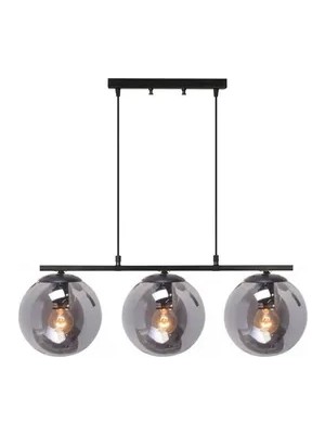 Vivense Sıralı Siyah Füme Cam Avize Üçlü